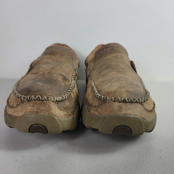 Twisted X Shoes Size 8M Driving Mocs Brown Leather Men's Slip on - Picture 9 of 9